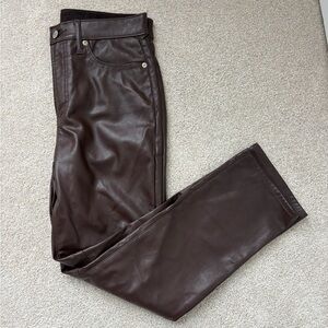 GAP Brown Vegan Leather Pants